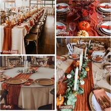 6/10Packs Cheesecloth Table Runner 20 X 120 Inch Gauze 10FT Semi Sheer Boho Fabric Cheese Cloth Table Runner For Wedding Party Birthday Baby Bridal Shower - 紅木色 - 查看 4
