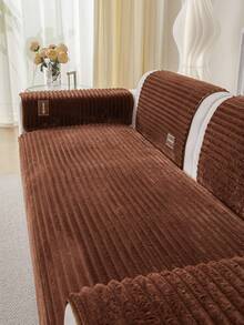 1pc Thick Plush Sofa Cushion Cover, Non-Slip Sofa Protector, Dust-Proof And Dirt-Resistant, Machine Washable, Pet-Friendly, Suitable For All Seasons, Adjustable For Corner Sofa, Bedroom, Office, Living Room, 1/2/3/4 Seater