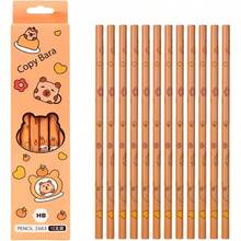 12 piezas de lápices de madera Obotsnoi con diseños de animales lindos, aptos para dibujar, escribir, uso en el hogar, oficina y útiles escolares