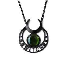 Rrdaily Gothic Moon Crystal Necklace Punk Style Moon Pendant Necklaces Vintage Black Crescent Necklace Dark Gothic Necklaces Costume Jewelry New Year Jewelry For Women{Inchcolor_nameinch:InchGreen2inch} - Green2 - 查看 1