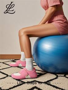 Leisfit Women's Plus Size Winter Indoor Slippers, Adjustable And Comfortable Soft Sole Flat Shoes, Soft Plush Lining, With Anti Slip Rubber Sole, Suitable For Sports And Daily Wear - Suitable For All Seasons - Pink - View 5