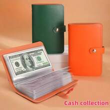 100 Savings Plans, PU Material Money Saving Book, Available In Six Colors: Blue, Black, Green, Purple, Blue, Pink, Contains 50 Sheets, Can Store 100 Banknotes, Extra Large Capacity Cash Storage Notebook, Suitable For Adult Gifts, Graduation Gifts, Birthday Gifts, Holiday Gifts - 青檸色 - 查看 5