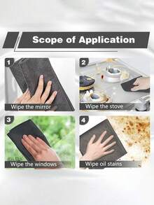 20cm X 25cm Grey Glass Cleaning Cloth, Magical Streak-Free Cleaning Cloth, Can Clean Mirror Objects Without Water