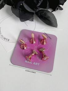 Decoraciones de arte de uñas, cruzada de alta demanda de mariposas, corazones y formas geométricas de colores con base metálica magnética, soporte de exhibición de arte de uñas coreano, accesorios de fotografía, manualidades DIY
