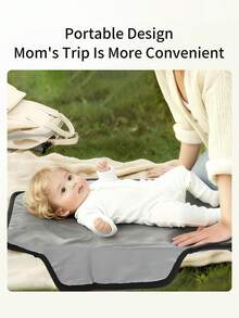 1pc Waterproof Portable Foldable Baby Diaper Changing Pad, Suitable For Outdoor Use And Travel - Multicolor - View 4
