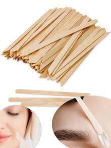 100 pezzi Bastoncini per ceretta con bordo inclinato - Matita per ceretta in legno professionale a doppia estremità - Per sopracciglia, labbra, naso, viso e rimozione dei peli, matita per ceretta - Facile da usare, adatto per saloni, spa, uso domestico - Strumento di cura personale igienico, matita per ceretta da salone, design ergonomico, facile da pulire, spa