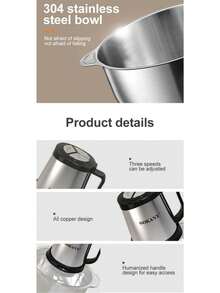 Sokany高速绞肉机，不锈钢碗，5.0升，高功率 - 英規插(220-240V) - 查看 9