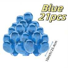 水晶乳胶气球派对装饰用品 - 21 个 10 英寸透明/水晶蓝/水晶混色乳胶圆形气球，用于婚礼装饰、毕业典礼、新娘送礼会、生日泡泡派对装饰、圣诞节、新年装饰。 - 彩色 - 查看 3