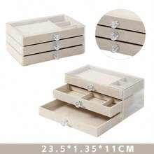 1pc Exquisite Earrings, Necklace Storage Box, Multi-Layer Drawer, Anti Oxidation Acrylic Jewelry Box, Desktop Jewelry Layered Design - Multicolor - View 8