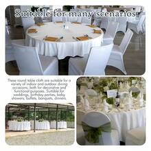 Round Tablecloth,6 Pack 132inch Stain And Wrinkle Resistant Polyester Table Cloth,Decorative Fabric Table Cover For Kitchen,Dinning,Party,Wedding RoundWhite - Multicolor 759 - View 5