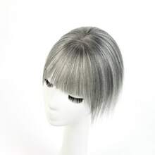 Hair Toppers For Women Real Human Hair, 360°3D Cover Toppers Hairpieces For Women With Thinning Crown Wispy Clip In Bangs Realistic Scalp Hairline  For Halloween And Christmas Parties Dinners Daily Life Travel Etc Suitable - SA01 - Xem 3