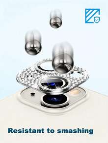 1 件钻石一体式镜头保护膜，镜头钢化玻璃 [防刮]，银色，钻石金属保护环，兼容 11/12/13/14 Pro Max/15 Pro Max/16 Pro Max/17/17 Plus/17 Pro/17 Pro Max 系列 - 銀色 - 查看 4