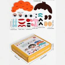 Tablero de actividades de fieltro DIY para niños con expresiones faciales, juguete para niños y niñas, características faciales intercambiables para niños de 3+ años - Multicolor - Ver 12