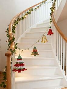 1/20/40 Peças Decoração de Natal Suprimentos para Festa - Bandeiras de Papel Penduradas de Mini Árvore de Natal 3D, Ornamento de Vitrine Festiva para Casa/Festa/Loja, Decoração Pendurada de Natal e Decorações de Papel para Feriados