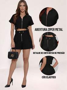 Women Two-Piece Outfits - 黑色 - 查看 6