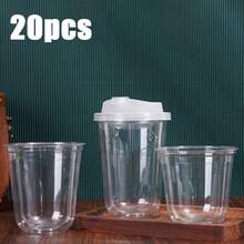 20Pack 16 Oz Iced Coffee Cups With Lids,Clear Plastic Cups With Strawless Sip Lids,Round Bottom To Go Cup For Iced Coffee Juice Smoothie Cold Beverage - trắng - Xem 11