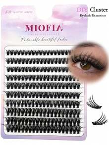 200pcs 30D Eyelash Extension Cluster, Long Mixed Single Lash Bundles, High Capacity DIY Eyelash Extension Kit, Suitable For Beginners, Soft & Comfortable - 黑色 - 查看 6