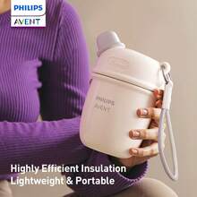 Philips Avent 儿童水瓶带吸管，410毫升/14盎司保温杯，防漏316不锈钢保温瓶，适合家庭和学校使用 - 彩色 - 查看 5