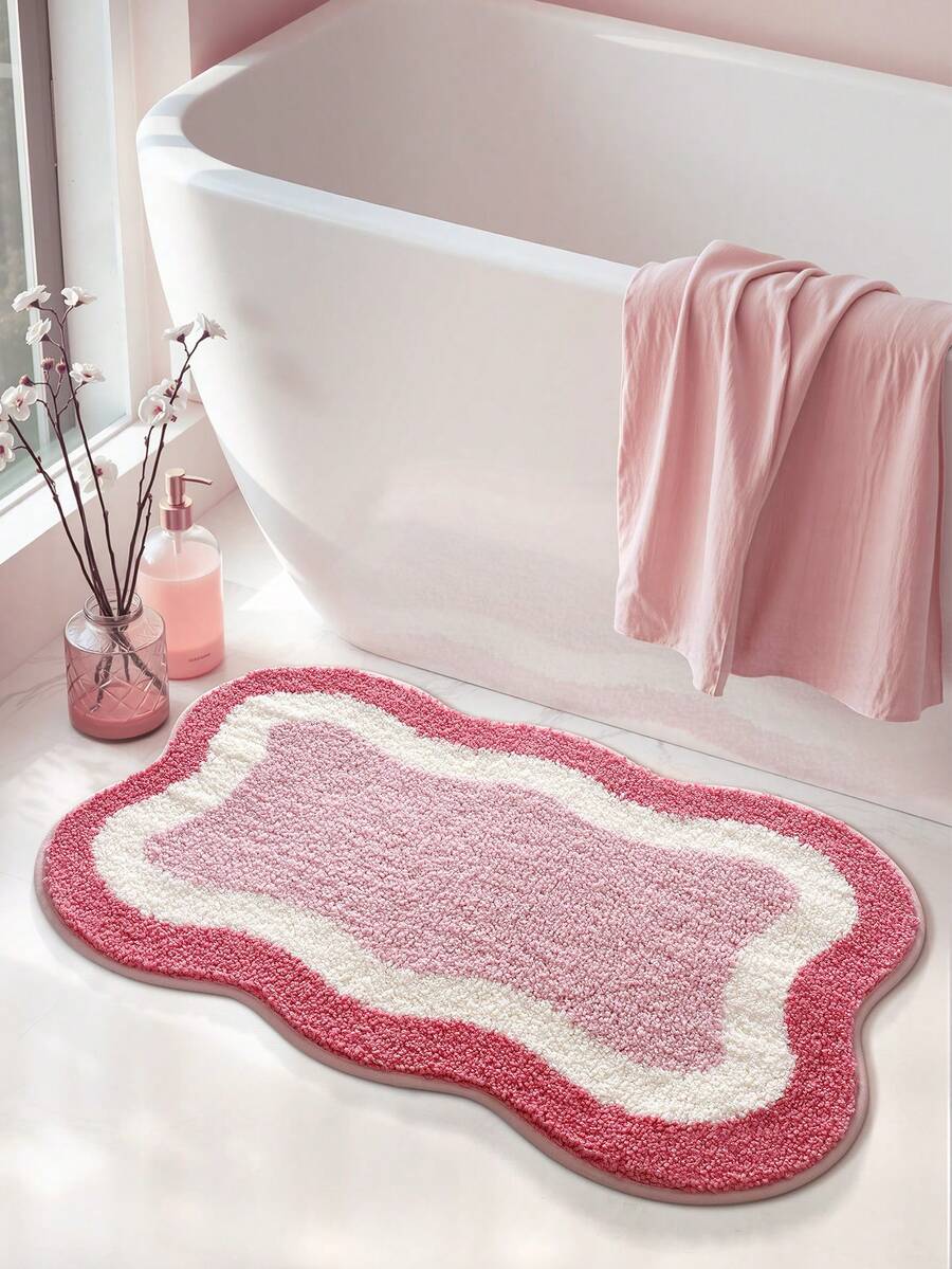 DAJIANG 1 tấm thảm phòng tắm màu hồng, thảm trang trí độc đáo dễ thương, thảm trải sàn mềm mại, đế TPR chống trượt, thấm hút tốt, thoáng khí, có thể giặt máy, thích hợp cho bồn rửa, phòng ngủ, phòng tắm, trang trí nhà cửa, phòng giặt, trang trí ngày lễ, lối vào, hành lang, mùa thu, mùa đông, trang trí phòng ngủ, trang trí mùa thu, thảm, trang trí Giáng sinh, trang trí Lễ Tạ ơn, Ngày Valentine