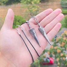 2pcs (1 Set) Knight Character Pendant Necklace - Keychain Necklace Cosplay Accessories - Women & Men Jewelry Gift - Silver - View 2