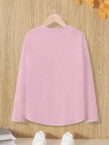 2026EMERY ROSE Heart-Shaped Printed Round-Neck Long-Sleeved Shirt, Suitable For Romantic Valentine's Day Patterned T-Shirt Women's Top, Suitable For Spring Clothing And Autumn Women's Wear,Valentine's Day Hoodie For Couples,New Years Outfit Women,Women's Tops - 粉色 - 查看 2