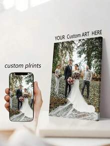 1pc Customized Canvas Wall Art, Frameless Poster, Cozy Indoor Framed Canvas Painting, Valentine's Day Gift, Wedding Memento, Mother's/Father's Day Gift, Personalized Commemorative Gift, New Year Decor - Multicolor - View 4