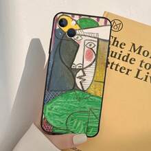 Custodia per telefono con dipinto d'arte astratta di Picasso, compatibile con 16, 15, 14, 13, 12, 11 Pro Max, 12, 13 Mini, XR, 16e, 15, 16 Plus, copertura completa, compatibile con custodia per iPhone 17, custodia per iPhone 17 Pro, custodia per iPhone 17 Pro Max