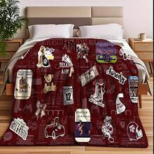 [Personalized Flannel Blanket]1pc Texas A&M University Throw Blanket - 280gsm Heavyweight Flannel All-Season Soft Plush Couch Bedspread - Texas A&M Logo, Mascot, Football, Baseball, Track & Field - 30"x40" - Xem 2