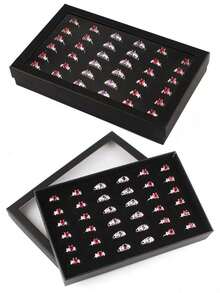 1 pieza Caja de almacenamiento de espuma con 36 agujeros, tablero de exhibición de joyería, almohadilla de inserción de esponja para aretes, caja de almacenamiento y exhibición de anillos para escritorio. Cubierta transparente del cielo y la tierra Caja de anillos de 36 ojos 3, Paquete de 6 Caja de empaque de joyería para uñas. Caja de almacenamiento de joyería, Suministros de almacenamiento y organización, Necesidades diarias y del hogar