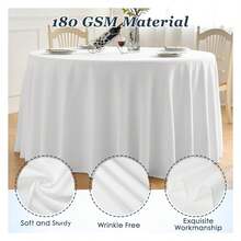 Round Tablecloth,6 Pack 108inch Stain And Wrinkle Resistant Polyester Table Cloth,Decorative Fabric Table Cover For Kitchen,Dinning,Party,Wedding RoundWhite - 多色768 - 查看 2