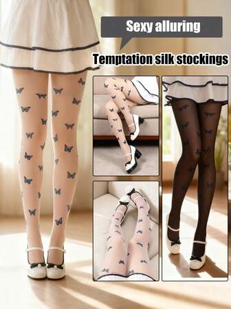 女士连裤袜，黑色长袜，肤色长袜，白色长袜，性感长袜，紧身裤，蝴蝶长袜，时尚个性化，性感长袜，柔软舒适，防滑设计，黑色长袜，可爱性感透明长袜