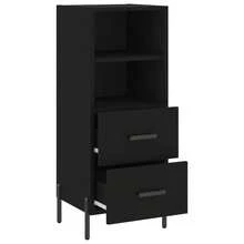 vidaXL Sideboard Schwarz 34,5x34x90 cm Holzwerkstoff