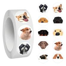 500 件可爱狗狗 - 胶带圆形贴纸卷美观乙烯基贴纸高品质贴纸贴花剪贴簿、日记本、笔记本电脑、保险杠、滑板、水瓶、电脑、手机贴纸可以为您的生活带来很多乐趣 - 彩色 - 查看 1