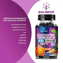 Sulfato de glucosamina y sulfato de condroitina (2100 mg por ración), fórmula para el cuidado de las articulaciones para hombres y mujeres, 120 cápsulas - 1 botella - Ver 3