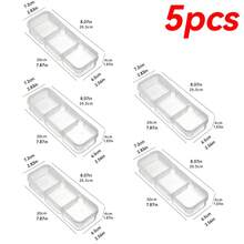 1/5 hộp đựng thực phẩm - Hộp đựng cơm trưa Bento nhiều ngăn có thể tái sử dụng, thích hợp cho gia đình, trường học, công việc và du lịch, có nắp đựng thực phẩm, hộp đựng đồ ăn nhẹ, hộp đựng cơm trưa Bento có thể kiểm soát khẩu phần cho người lớn, khay đựng trái cây - trong suốt - Xem 12