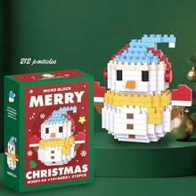 1 Box Christmas Series Building Blocks Toy + Santa Claus, Christmas Tree, Reindeer Building Block Decor Toy + Micro Particle Assembly Decor + Educational Building Blocks Toy - Multicolor - View 17