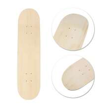 Maple Blank Double Concave Skateboards Natural Skate Deck Board 8inch 7-Layer - Beige - View 3