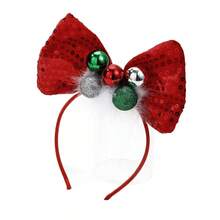 1pc Women's Cute Sequin Pom Pom Party Headpiece For Christmas