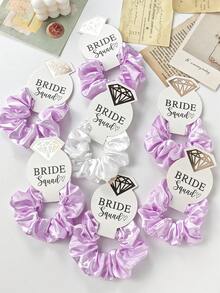 7pcs/Set Wedding Season Soft & Smooth Hair Ties In Green/Pink/White, Bridal Shower Bridesmaid Gift, Damage-Free Hair Tie For Women Ponytail Head Accessories Elastic Band Beauty Home Hair Accessories - Multicolor - View 12