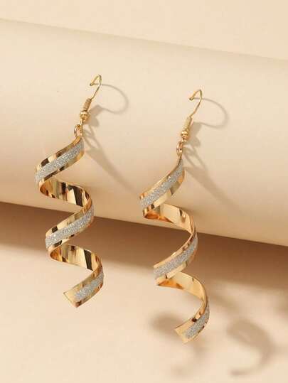 European And American Personalized Matte Versatile Spiral Geometric Earrings