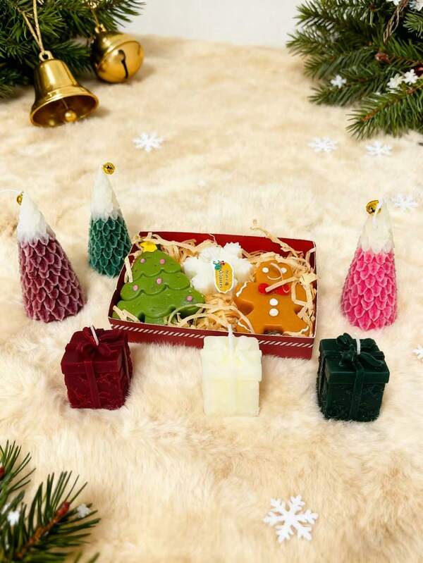 1 Box Set Christmas Gift Scented Candles, 3pcs Mini Gift Box Candles, Smokeless Candles, Christmas Decorative Candles, Home Decor, Living Room Decor, Event Party Decoration, Gifts, Souvenirs, Christmas Gifts, Winter Gifts, Christmas Decorations, Christmas Decor, Christmas Gifts, Room Decor, Candle, Candles, Gifts, Home Decoration