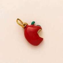 1pc Sweet And Cute New Fashionable Imitation Food Series Chili Mushroom Doughnut Hornbread Cheese Fries Toast Cake Blueberry Stainless Steel Pendant, Electroplated 18K Gold, Suitable For DIY Jewelry, Necklace, Bracelet Accessories, Earrings, Keychains, Bag Accessories, Women's Jewelry Accessories, Wallet Accessories, Small Pendant, Stainless Steel DIY Accessories
