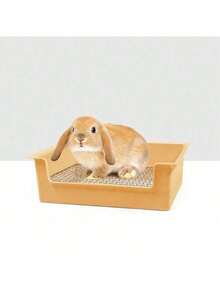 兔子便盆，防溅便盆托盘，适用于豚鼠、雪貂、兔子、刺猬，钢丝/塑料底矩形厕所用品 - 彩色 - 查看 21