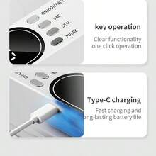Portable 2-In-1 Digital Display Vacuum Sealer + Bag Sealer, Very Suitable For Various Food Preservation Vacuum Machine / Plastic Sealer, Simple Operation, Suitable For Dry, Wet, Powder Food Vacuum Preservation Machine, Kitchen Appliances - Multicolor 1 - View 11