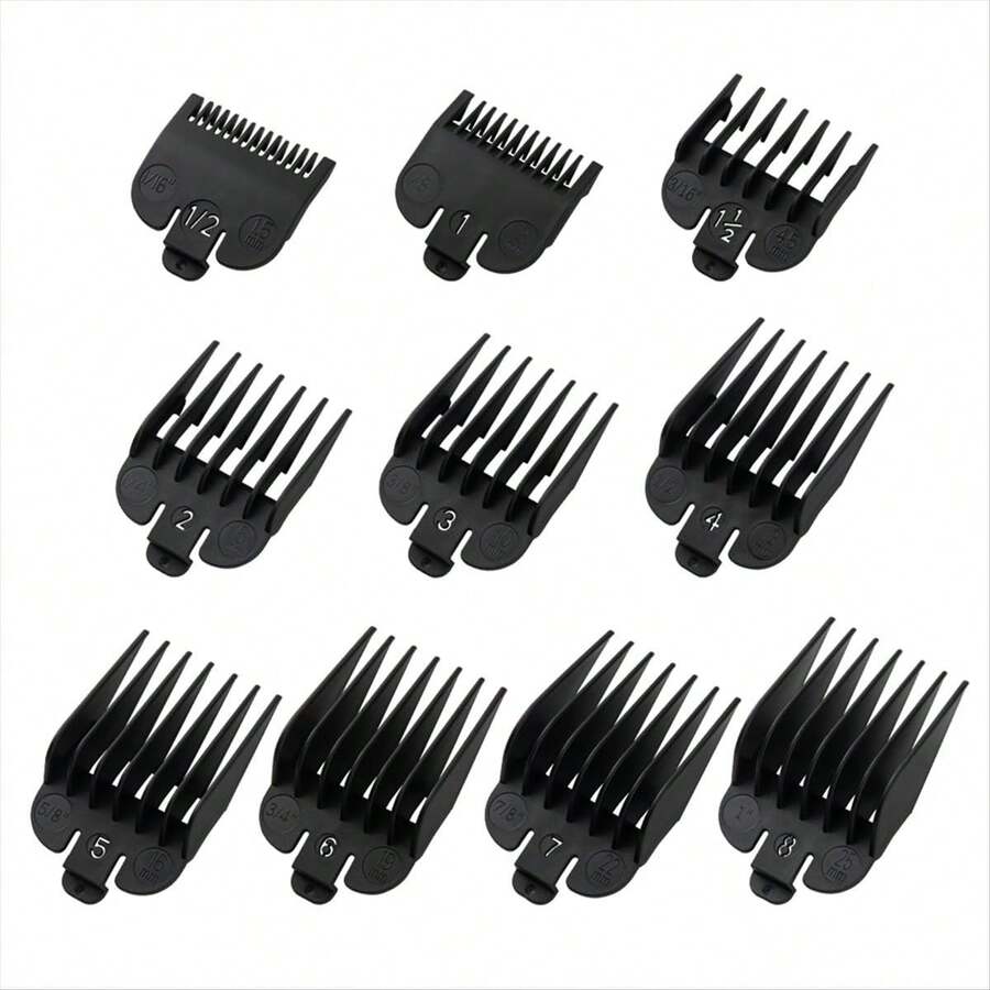 10PCS Clipper Guards Set For Most Clippers And FX870 Clipper Guides Replacement - 1/16inch To 1inch - Multicolor - View 1