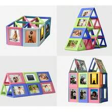 1/5 pièces Ensemble de cadres photo magnétiques de 3 pouces pour réfrigérateur - Porte-photos magnétiques rétro de couleur aléatoire pour impressions mini Fujifilm, cadres magnétiques à bords lisses et durables pour la décoration de la chambre, du salon et du bureau, affichage de bandes de film vintage pour les amateurs de photographie, organisateur de maison et idée de cadeau pour Noël, la Saint-Valentin, l'anniversaire et le Nouvel An