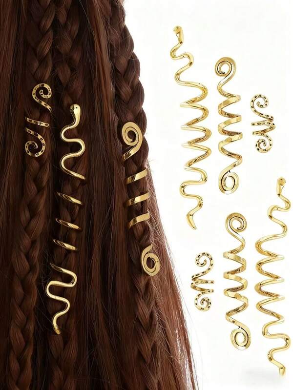 3pcs/6pcs African Dreadlock Hair Accessories, Spiral Hair Clips, Celtic , Suitable For Braided Hair, Wig Decoration