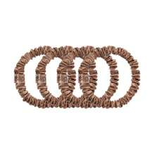 Slip Silk Skinny Scrunchies - Light Brown | Set Of 4 Skinny Scrunchies | 00% Mulberry Silk, Anti-Crease, Gentle On Hair, Reduces Breakage | Stylish & Durable, Ideal For All Hair Types,25221121 - 棕色 - 查看 2