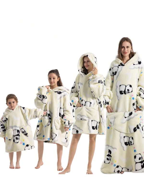 Manta con capucha para usar, suave bata con capucha para mujer para estar en casa y relajarse