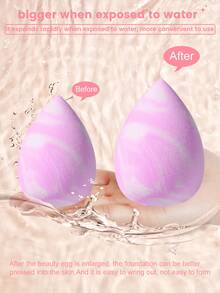 4PCS Egg Shaped Makeup Sponges Set Wet Dry Dual Use Cosmetic Sponges For Foundation Concealer Powder Portable Bedroom Vanity Travel Essential Cheap Makeup Accessories Christmas Holiday Gifts Giveaways For Women - 紫色 - 查看 4